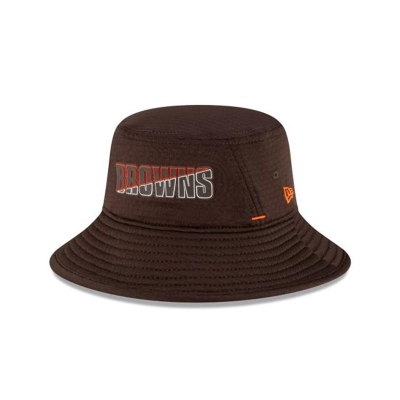 Cleveland Browns Gorra | New Era NFL Official Summer Sideline Stretch Bucket Hat Mexico - Marrom